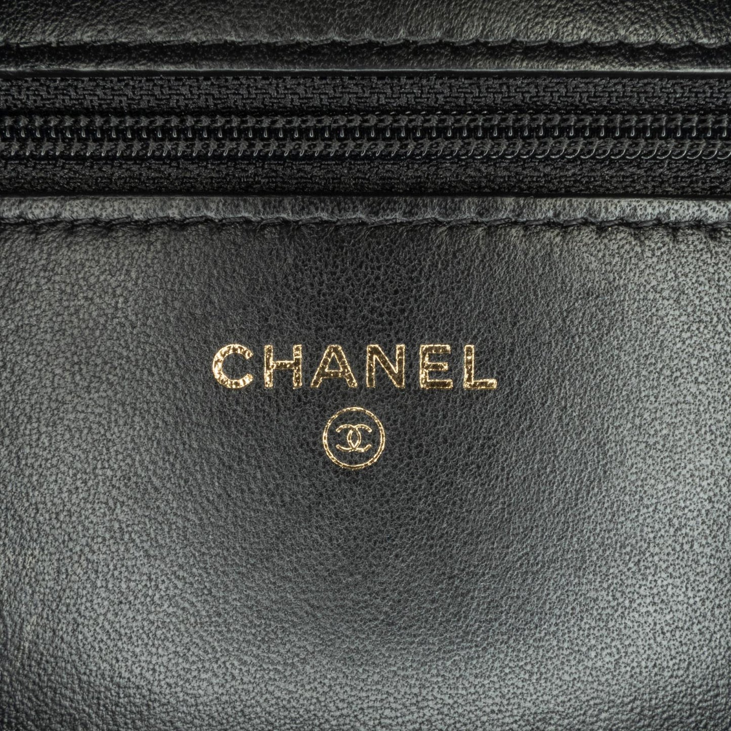 Chanel Lambskin Quilted Boy Wallet On Chain WOC Black