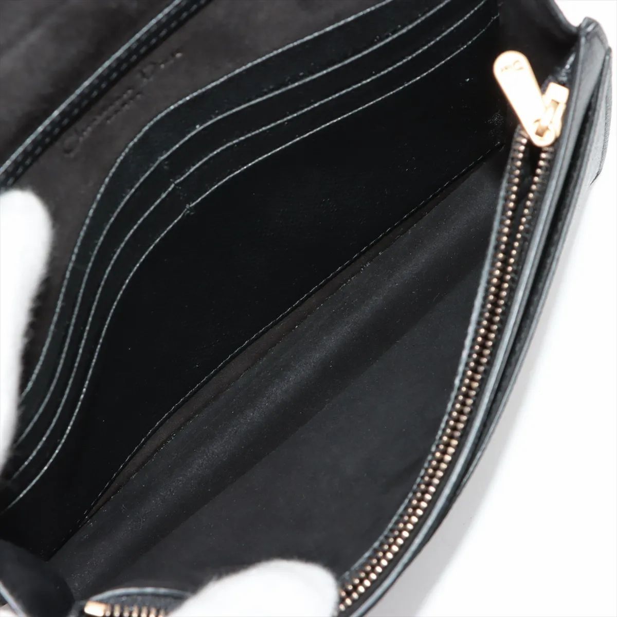 Dior Saddle Chain Wallet Black