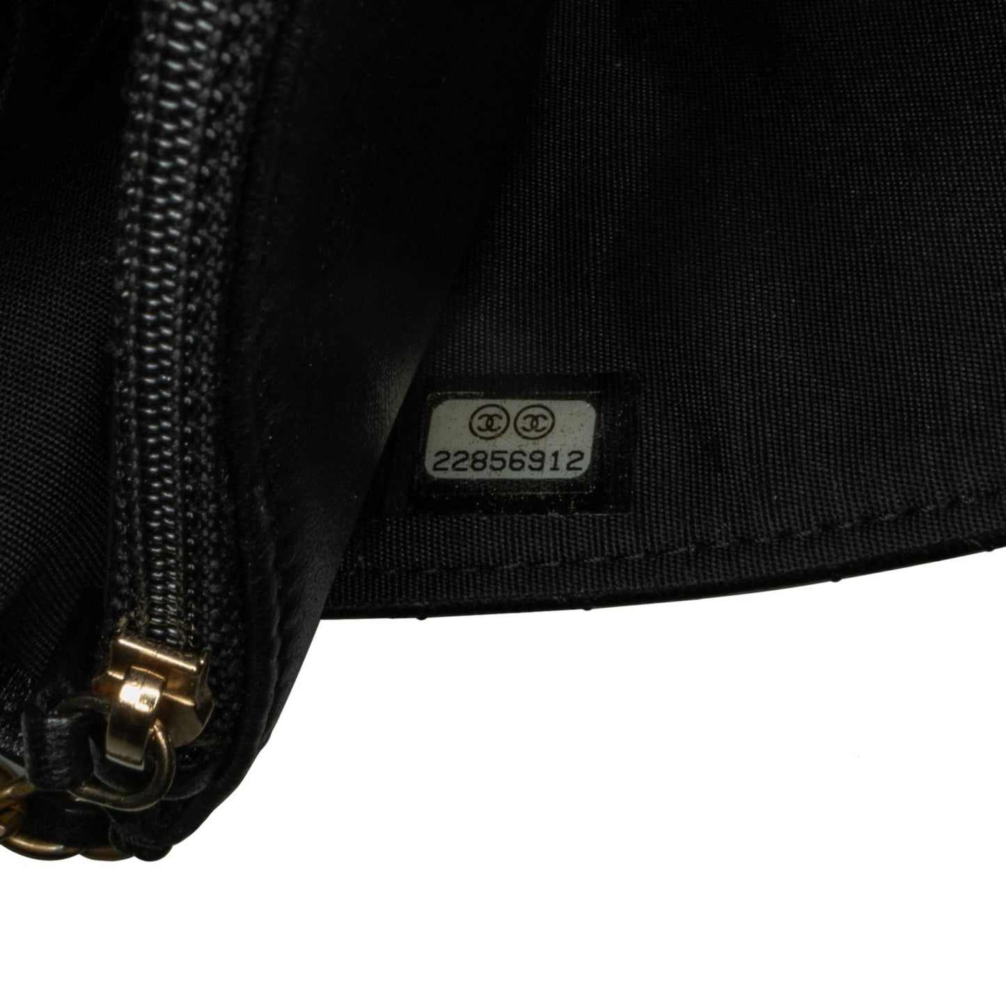 Chanel Lambskin Quilted Boy Wallet On Chain WOC Black