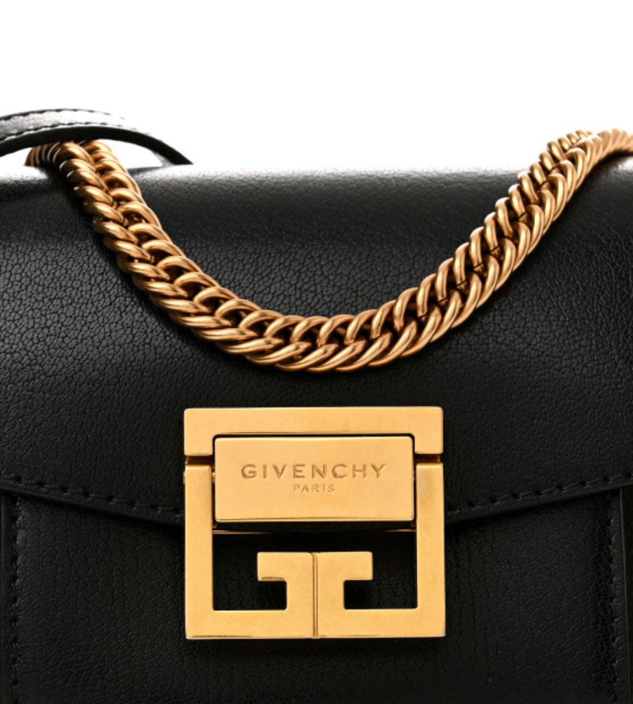 GIVENCHY Goatskin Suede Mini GV3 Shoulder Bag Black