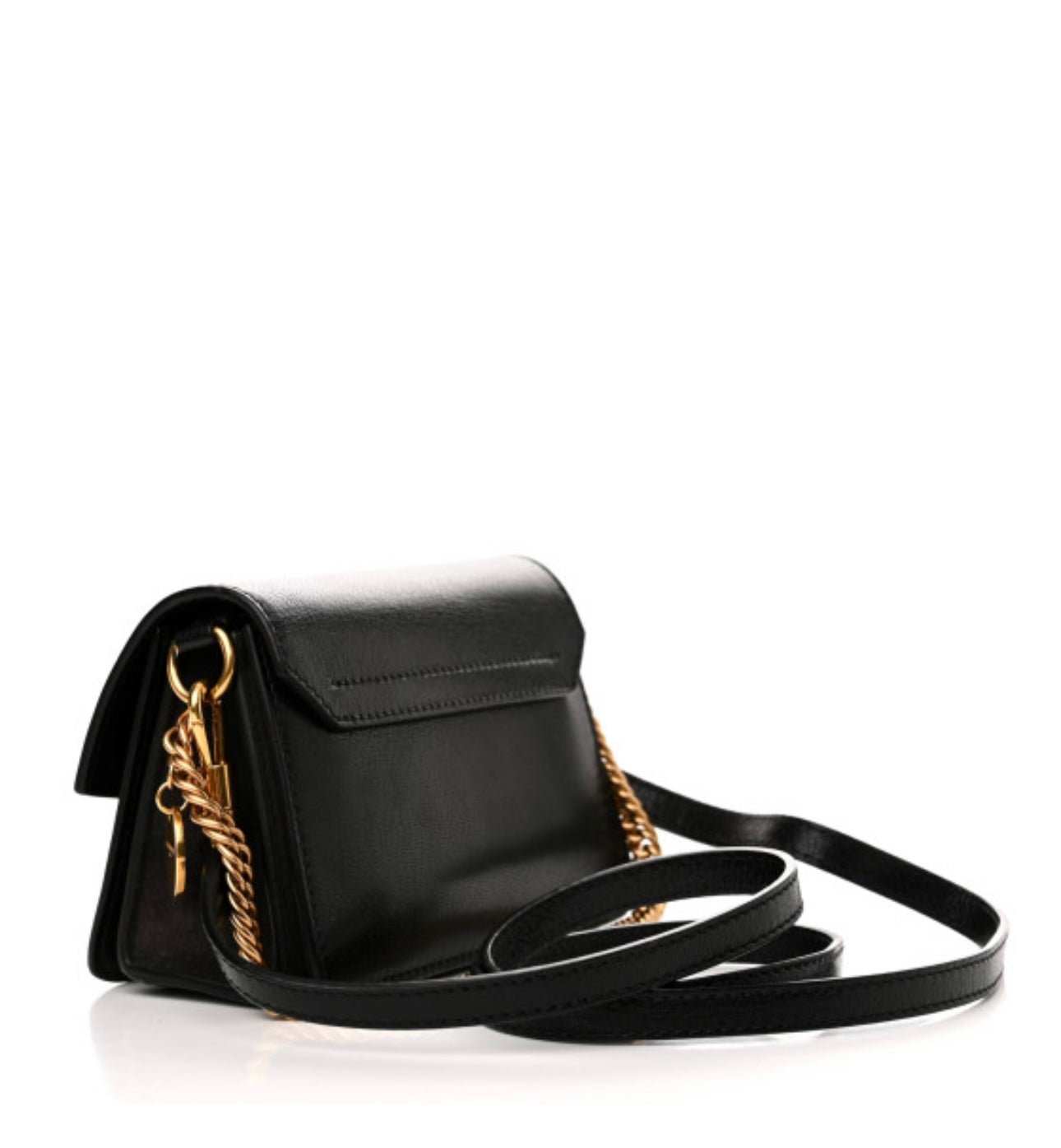 GIVENCHY Goatskin Suede Mini GV3 Shoulder Bag Black