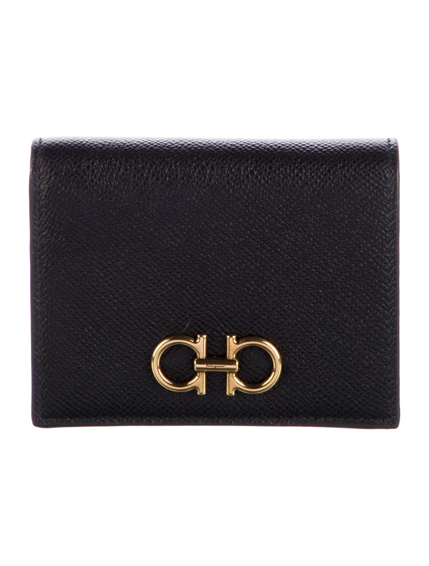 Salvatore Ferragamo Gancini Logo Leather Card Holder