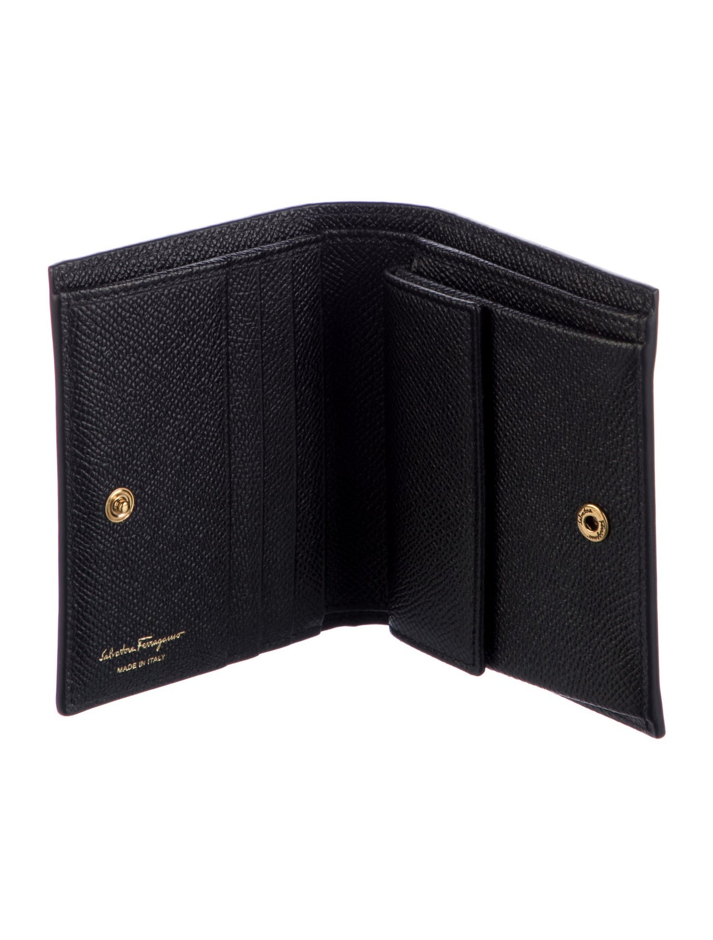 Salvatore Ferragamo Gancini Logo Leather Card Holder
