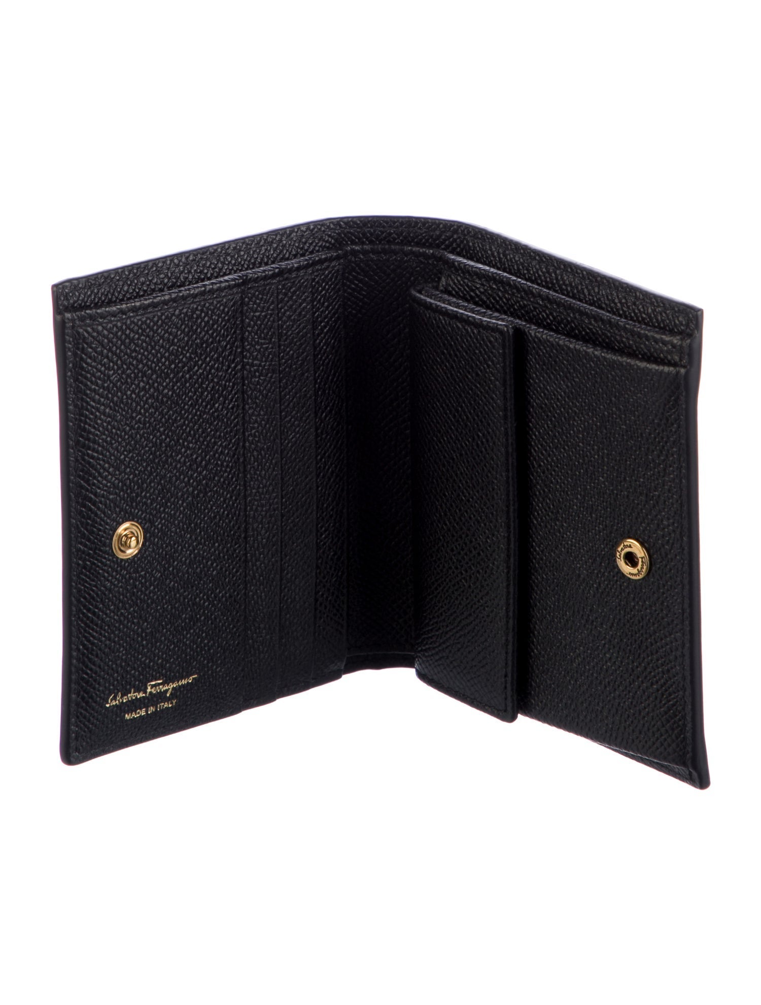 Salvatore Ferragamo Gancini Logo Leather Card Holder