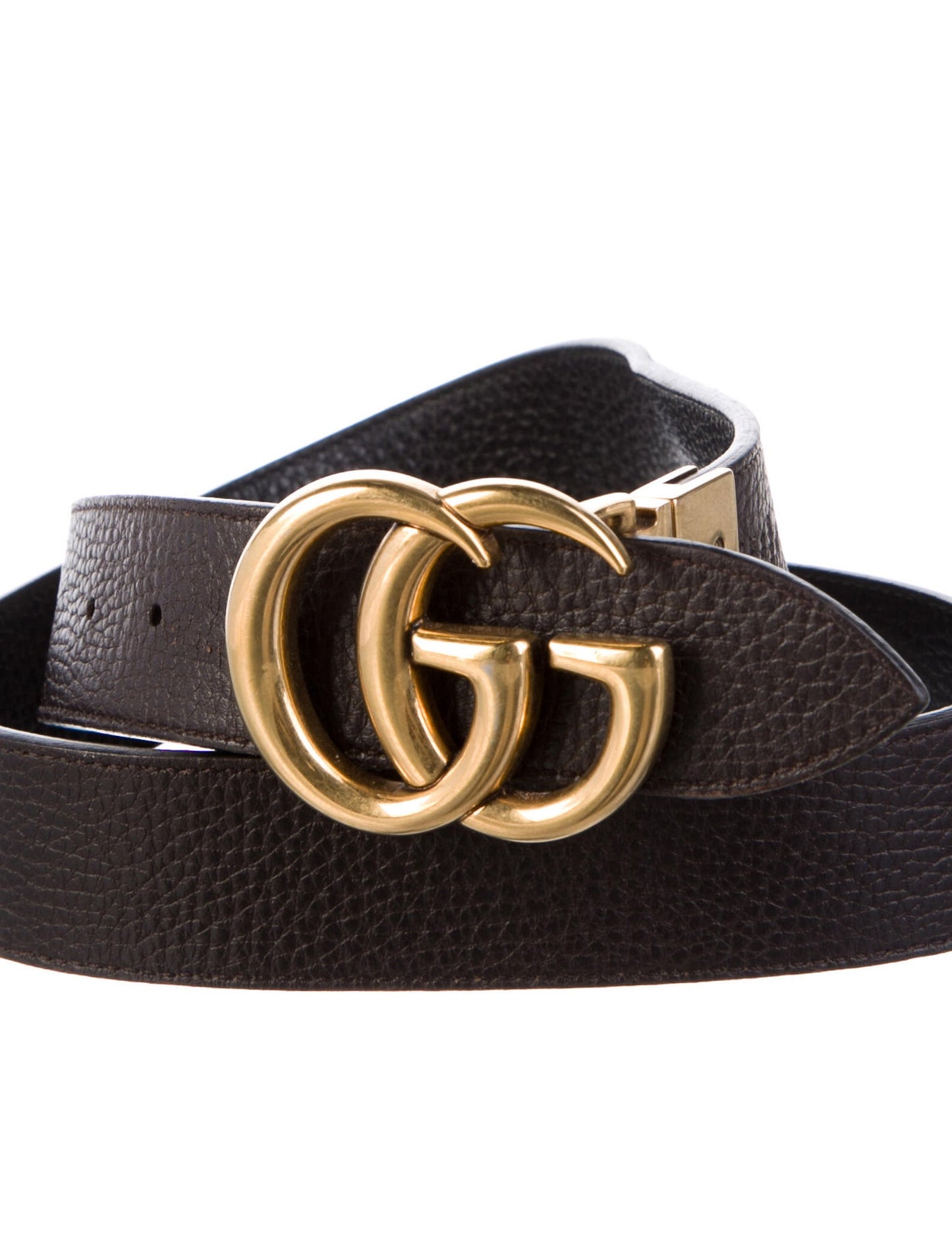 Gucci Double G Logo Leather Belt