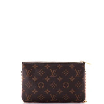 Louis Vuitton Double Zip Pochette Limited Edition Blooming Flowers Monogram Canvas