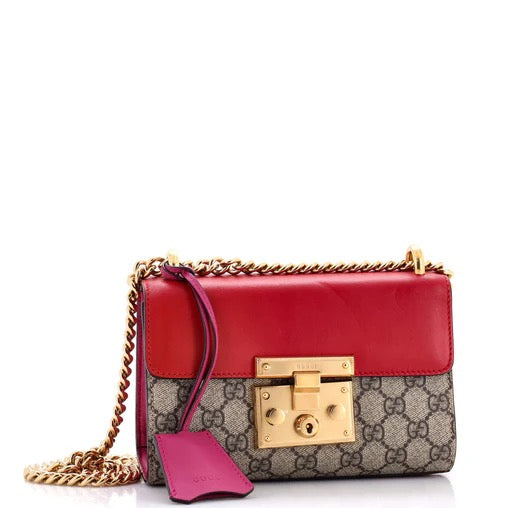 Gucci Padlock Shoulder Bag GG Coated Canvas and Leather Small