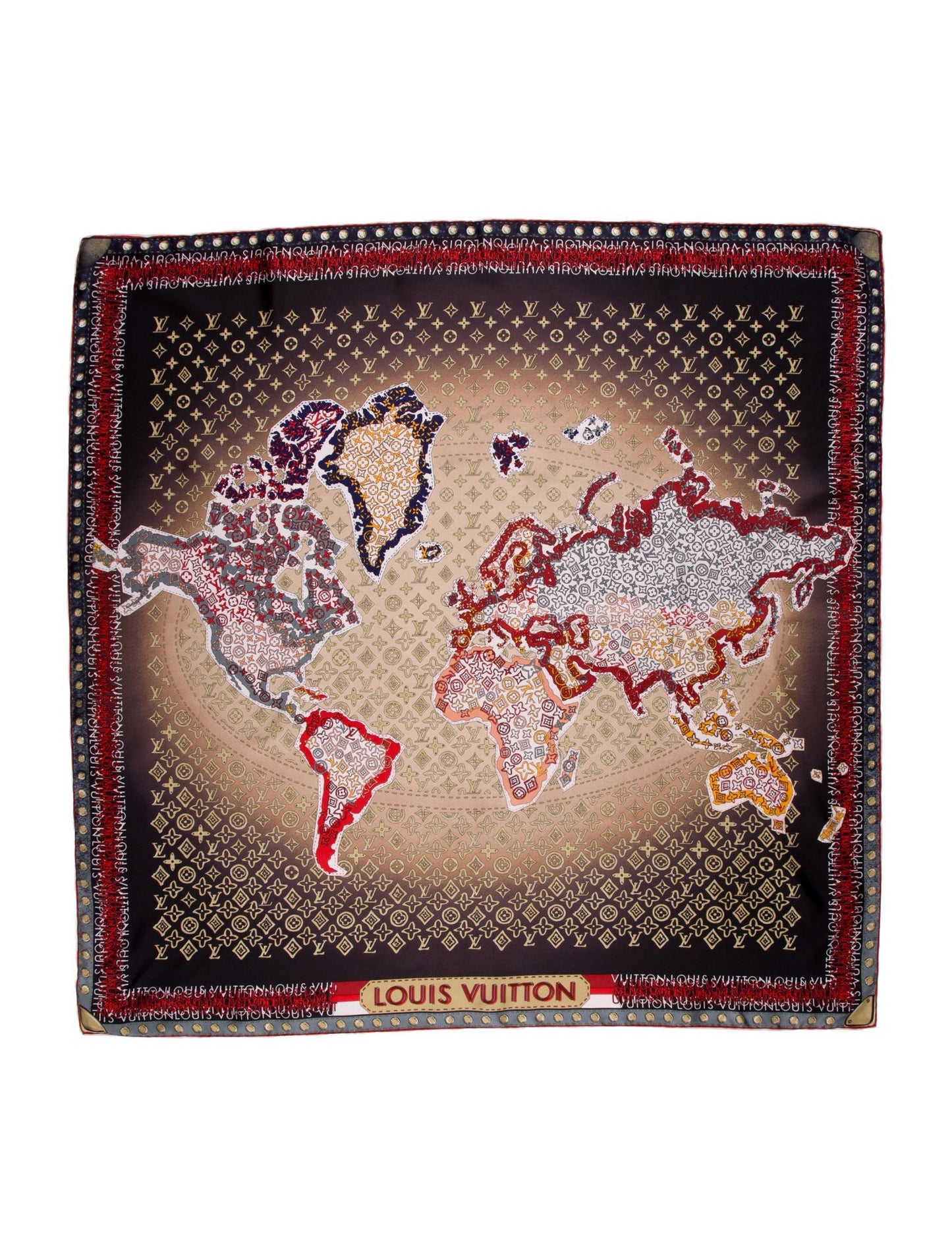 Louis Vuitton Monogram Silk World Map Scarf Silk Scarf