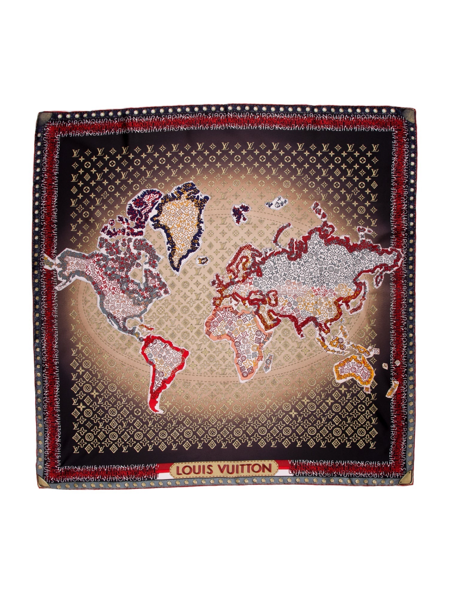 Louis Vuitton Monogram Silk World Map Scarf Silk Scarf