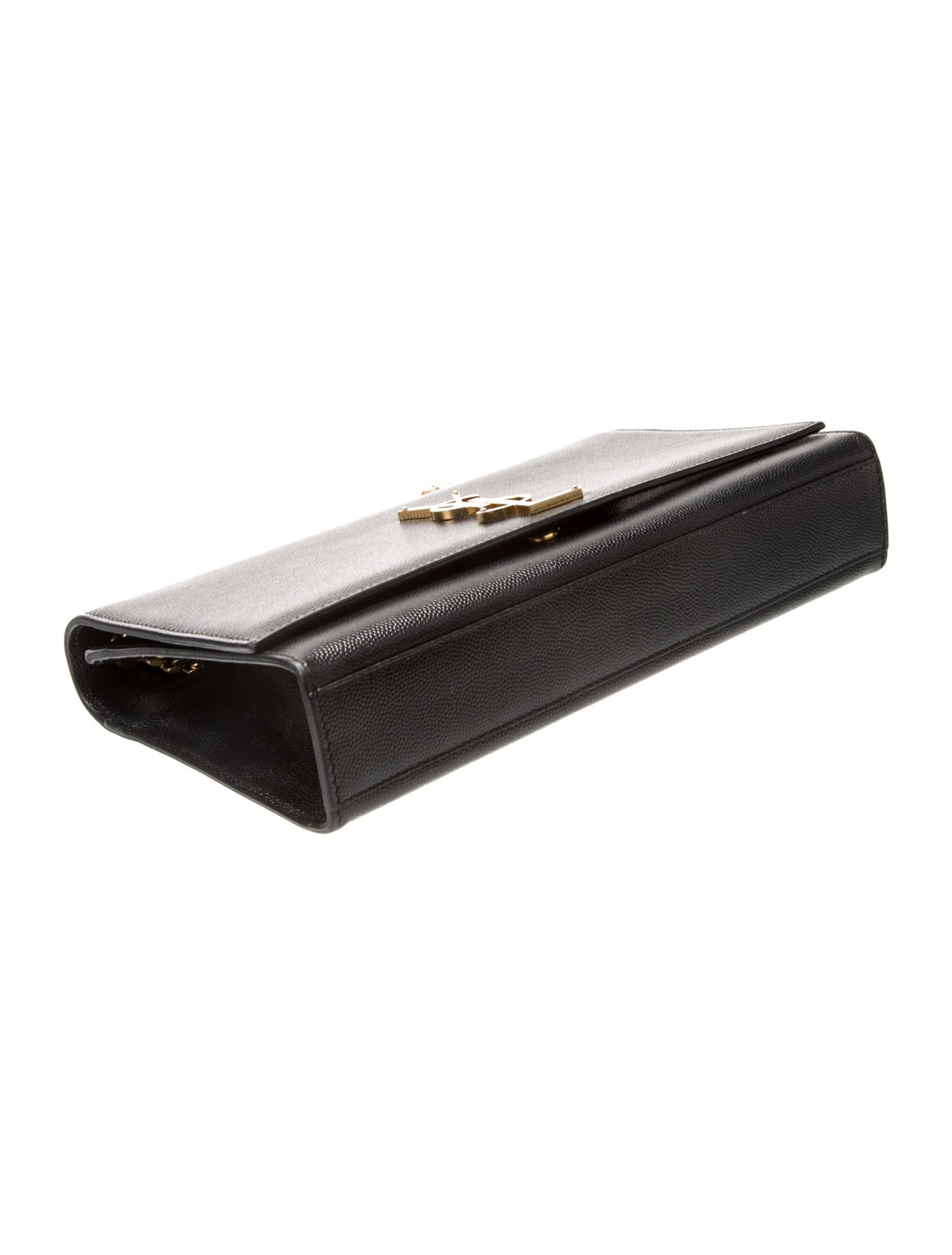 Saint Laurent Clutch By Anthony Vaccarello Black Leather Shoulder Strap