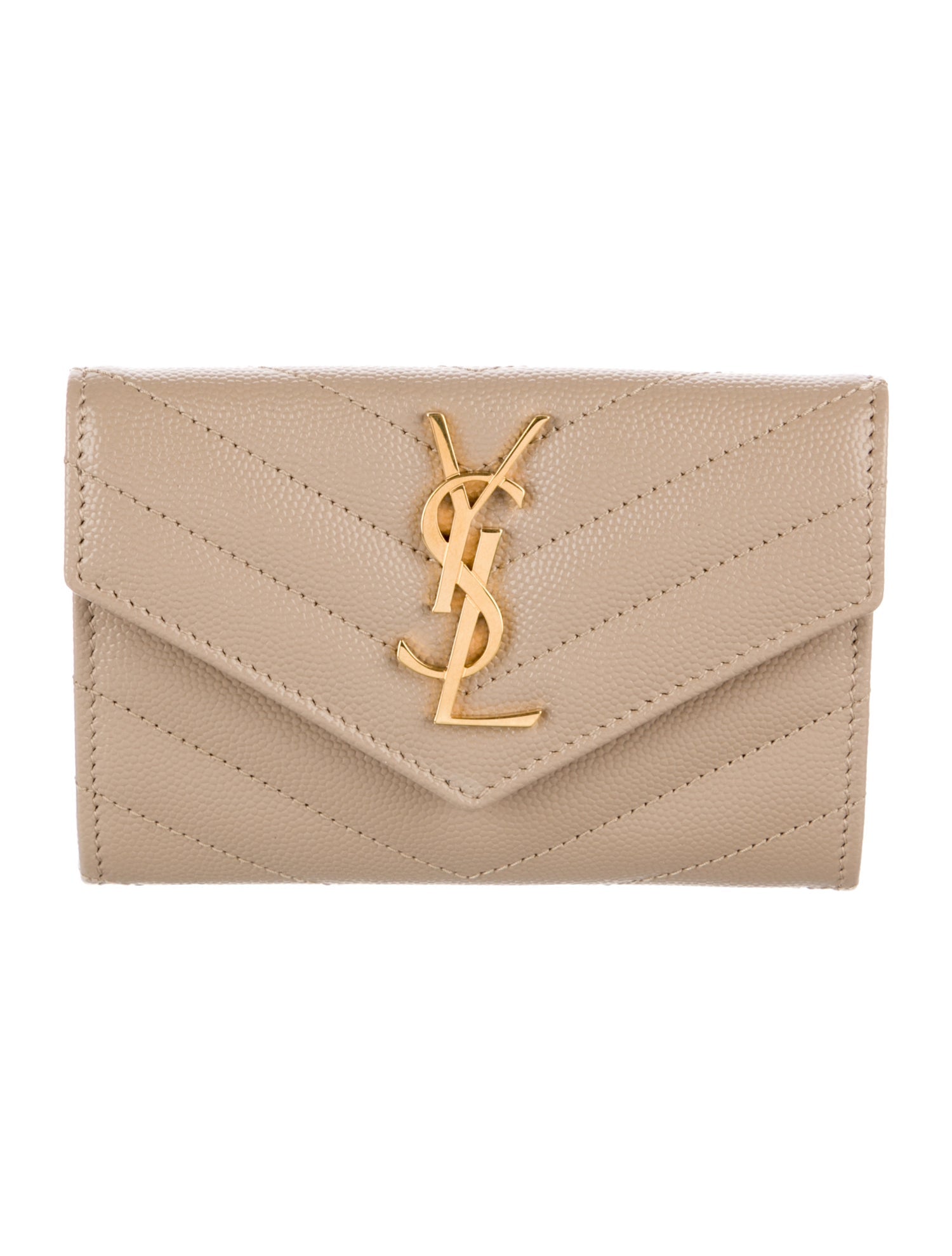 Yves Saint Laurent Leather Printed Compact Wallet