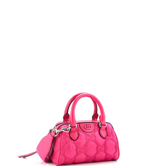 Gucci Ophidia Convertible Boston Top Handle Bag GG Matelasse Nylon with Leather