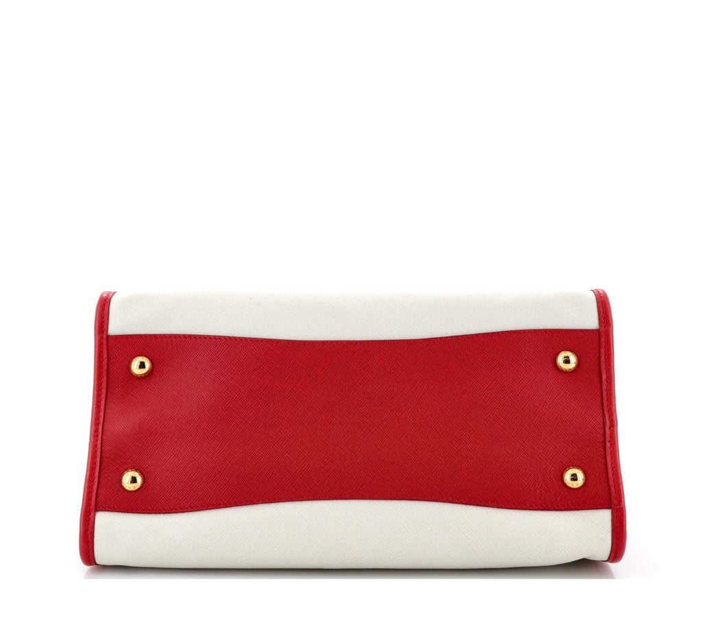 Prada Soft Triple Zip Satchel Saffiano Leather