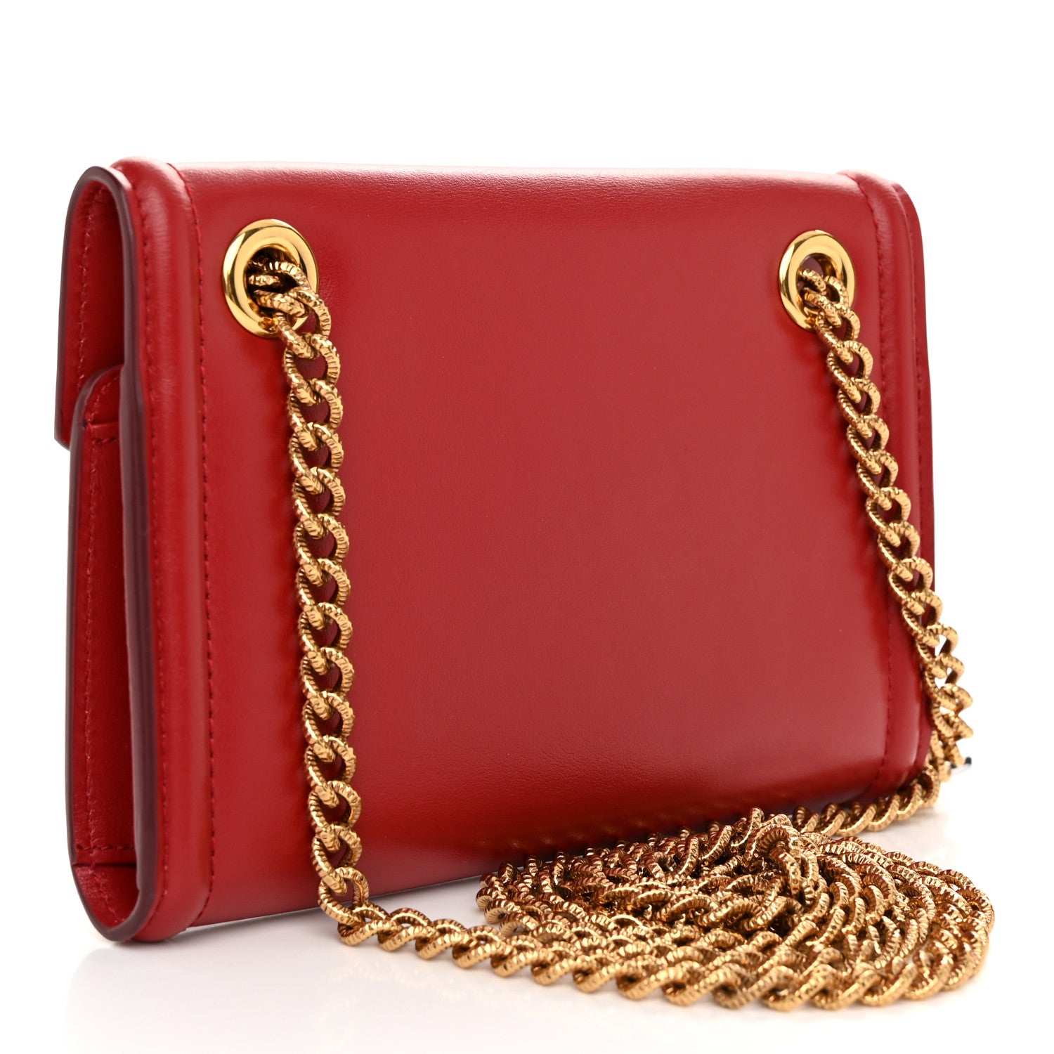 Dolce & Gabbana Smooth Calfskin Mini Devotion Crossbody Bag Poppy Red