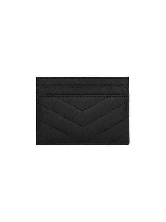 Saint Laurent Cassandre Matelasse Card Case in Grain De Poudre Embossed Leather
