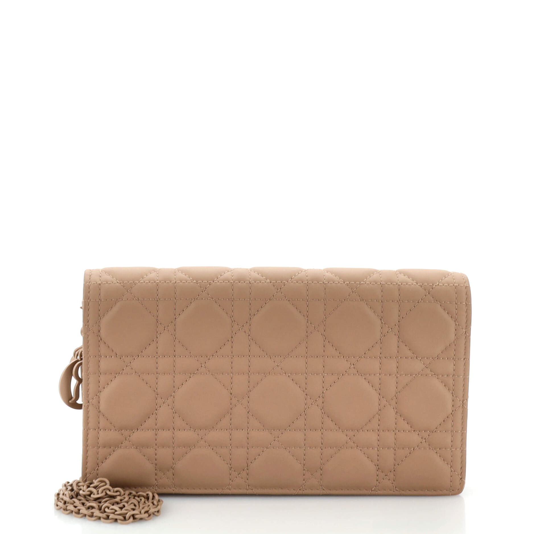 Christian Dior Ultra Matte Lady Dior Wallet on Chain Pouch Cannage Quilt Calfskin Long