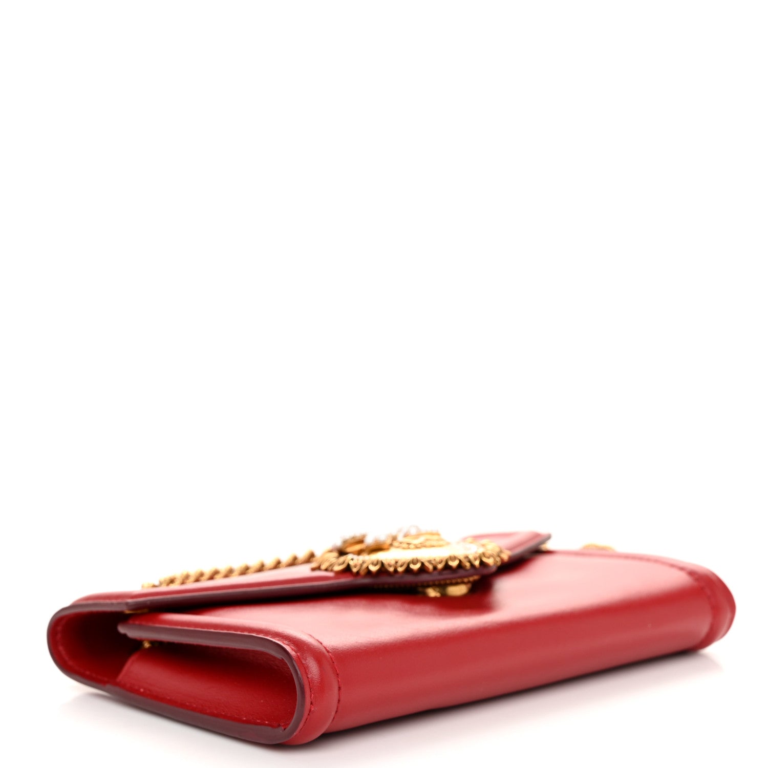 Dolce & Gabbana Smooth Calfskin Mini Devotion Crossbody Bag Poppy Red