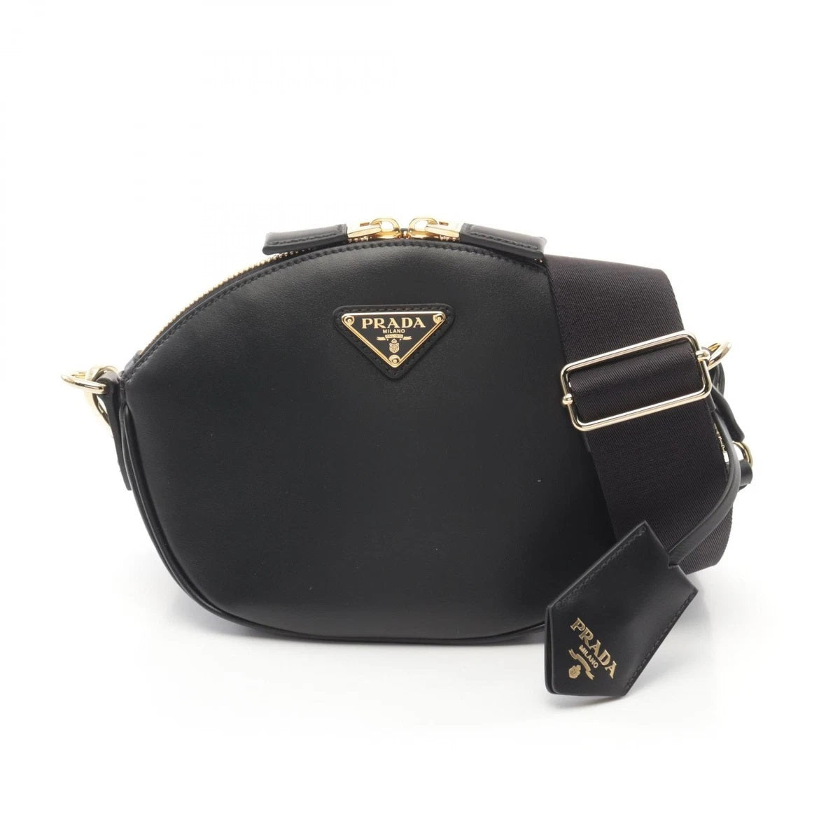 New PRADA CITY CALF Mini Shoulder Bag  leather Black