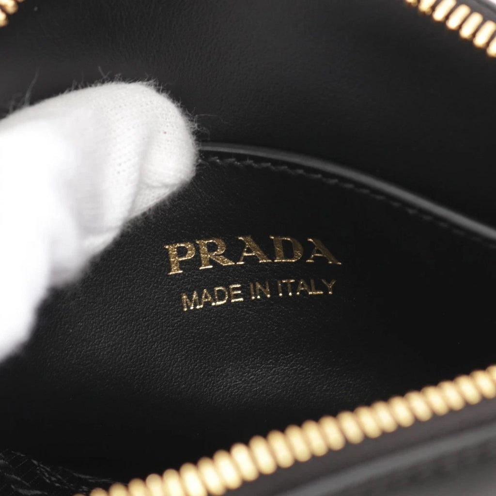 New PRADA CITY CALF Mini Shoulder Bag  leather Black