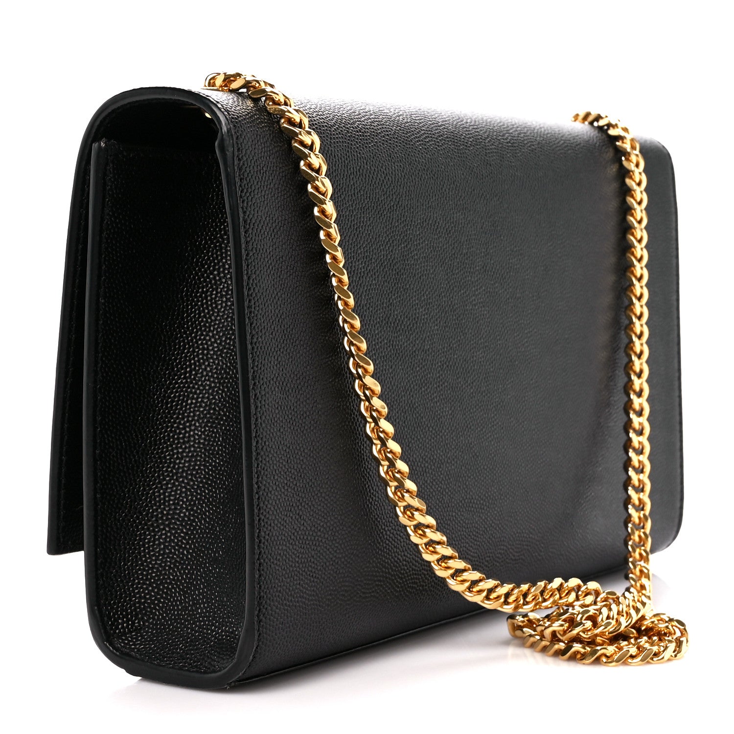 Saint Laurent Black Grain De Poudre Medium Kate Chain Bag