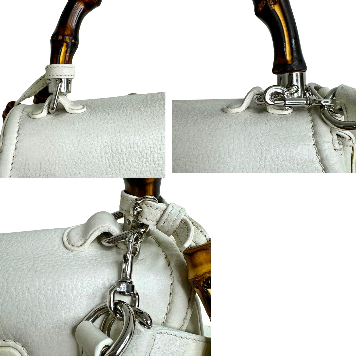 GUCCI Leather Bamboo Handle Bag