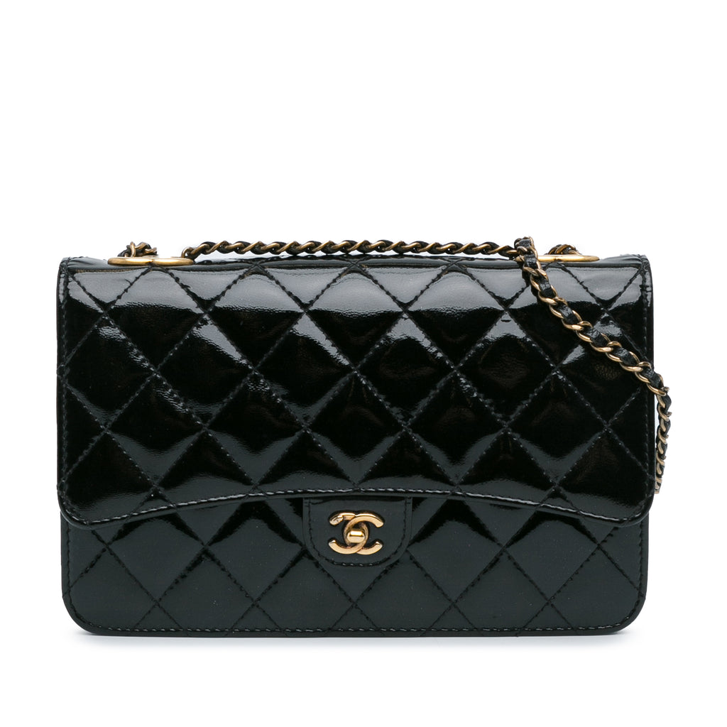 Chanel Patent CC Eyelet Wallet On Chain
