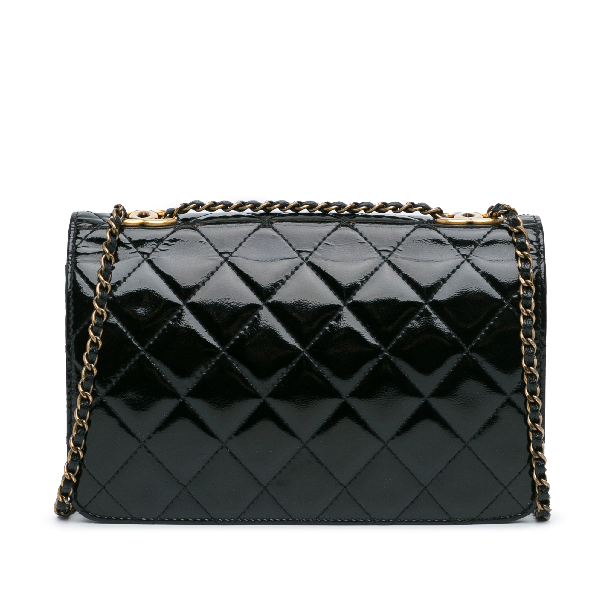 Chanel Patent CC Eyelet Wallet On Chain