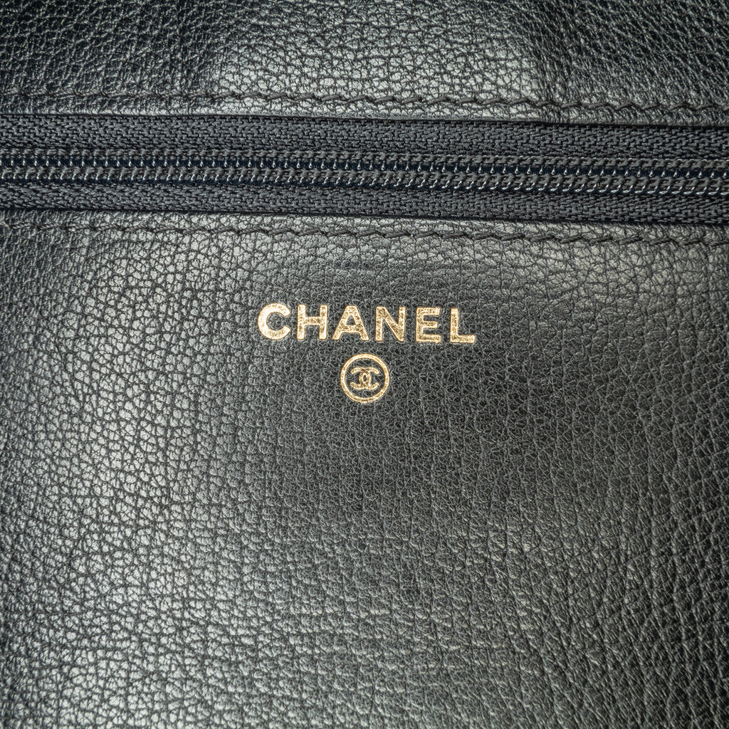 Chanel Patent CC Eyelet Wallet On Chain