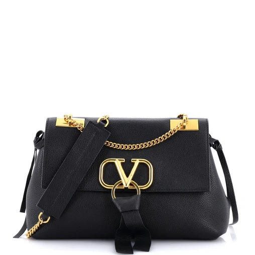 Valentino Garavani VRing Chain Shoulder Bag Leather Medium
