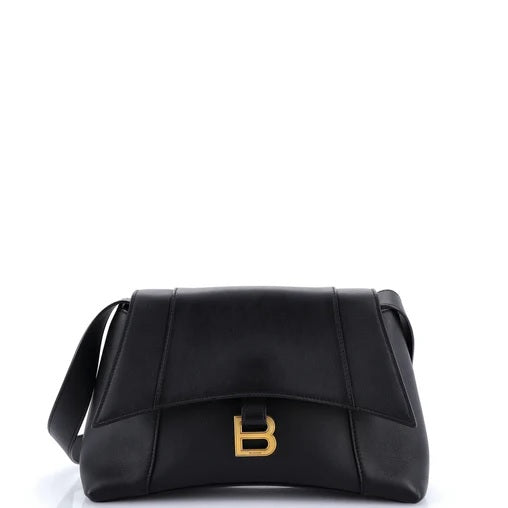 Balenciaga Downtown Soft Hourglass Shoulder Bag Leather Small