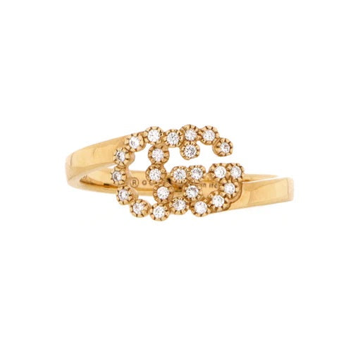 Gucci GG Running Ring 18K Yellow Gold with Diamonds