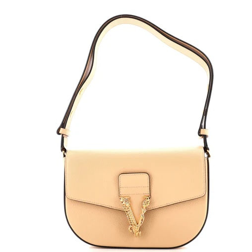 Versace Virtus Flap Messenger Bag Leather Medium