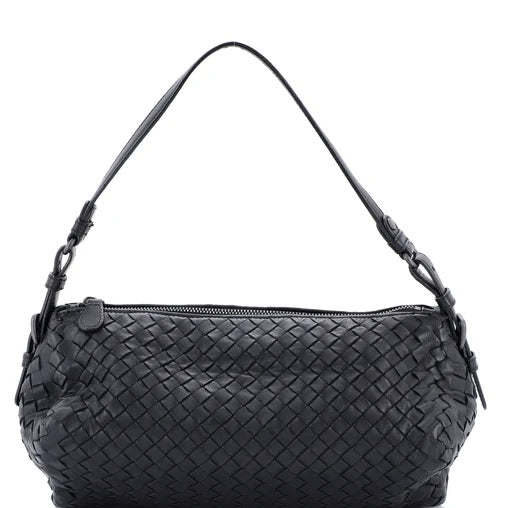 Bottega Veneta Barrel Shoulder Bag Intrecciato Leather Medium