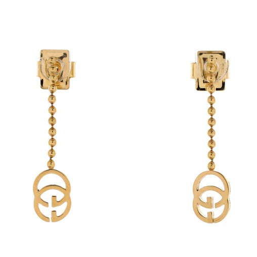 Gucci GG Drop Earrings 18K Yellow Gold