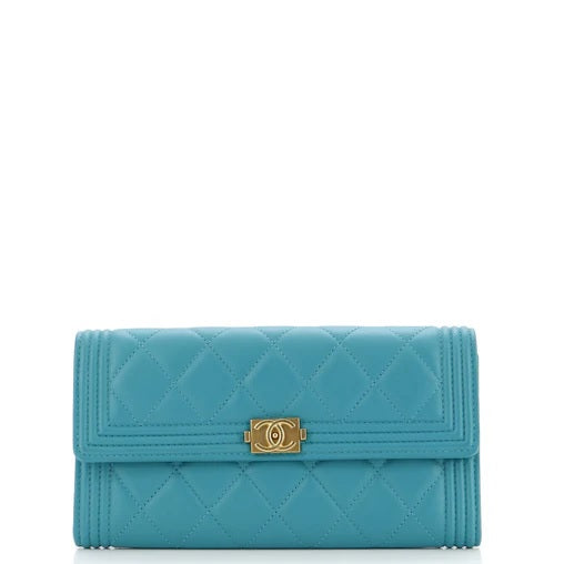 ChanelBoy Flap Wallet Quilted Lambskin Long