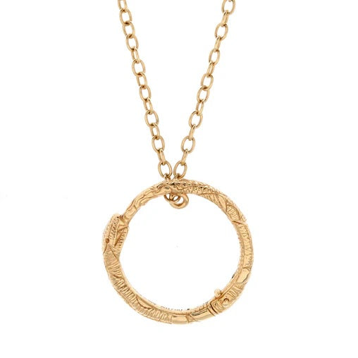 Gucci Ouroboros Pendant Necklace 18K Yellow Gold