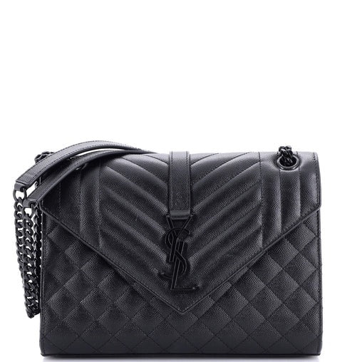 Saint LaurentClassic Monogram Envelope Satchel Mixed Matelasse Leather Medium