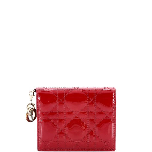 Christian DiorLady Dior Wallet Cannage Quilt Patent Mini