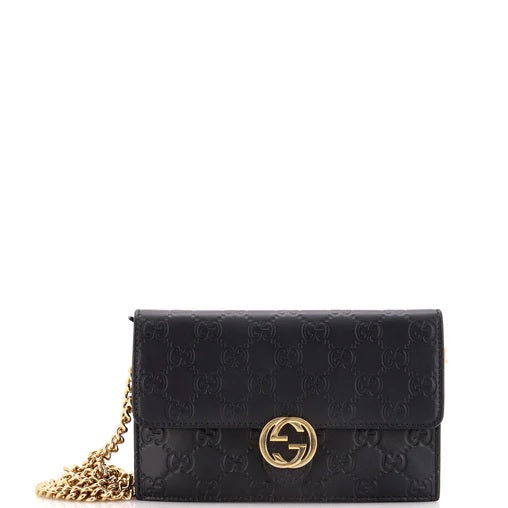 GucciIcon Wallet on Chain Guccissima Leather