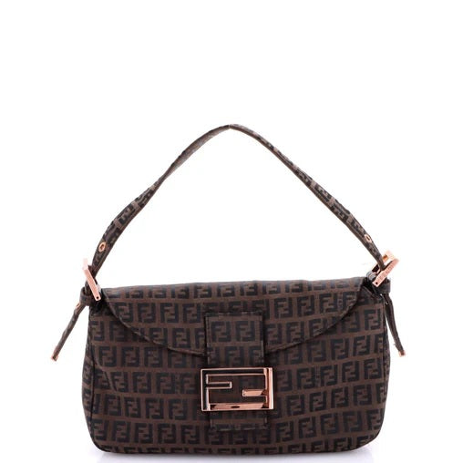 Fendi Flap Shoulder Bag Zucchino Canvas Small
