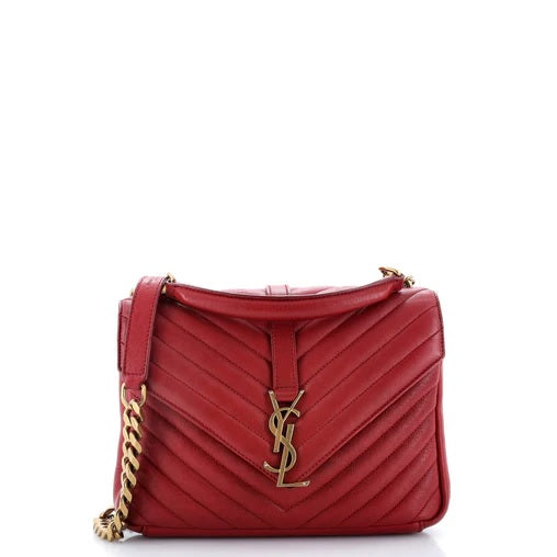 Saint Laurent Classic Monogram Envelope Satchel Matelasse Chevron Leather Small