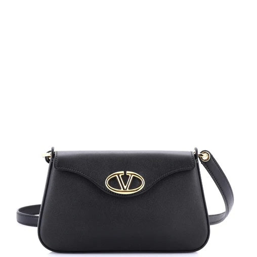 Valentino Garavani VLogo Bold Flap Shoulder Bag Leather Mini