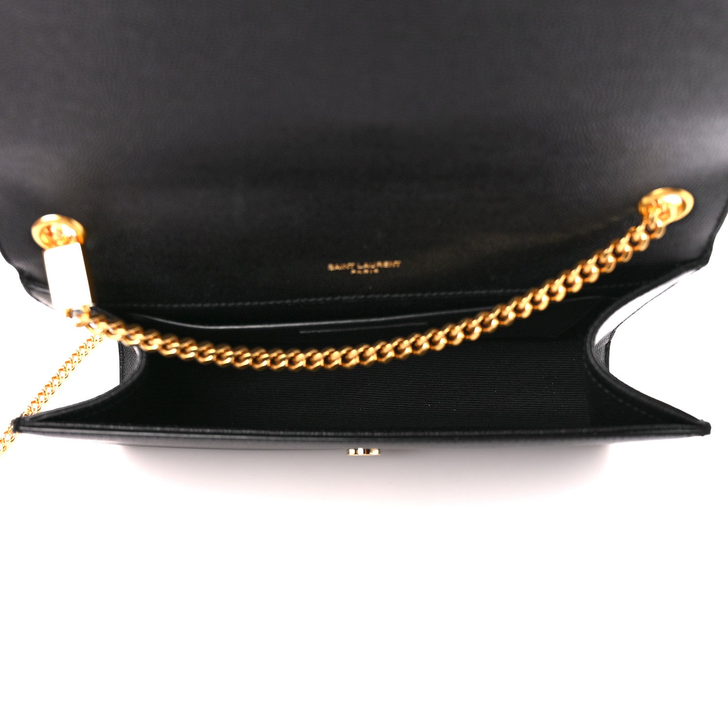 Saint Laurent Black Grain De Poudre Medium Kate Chain Bag