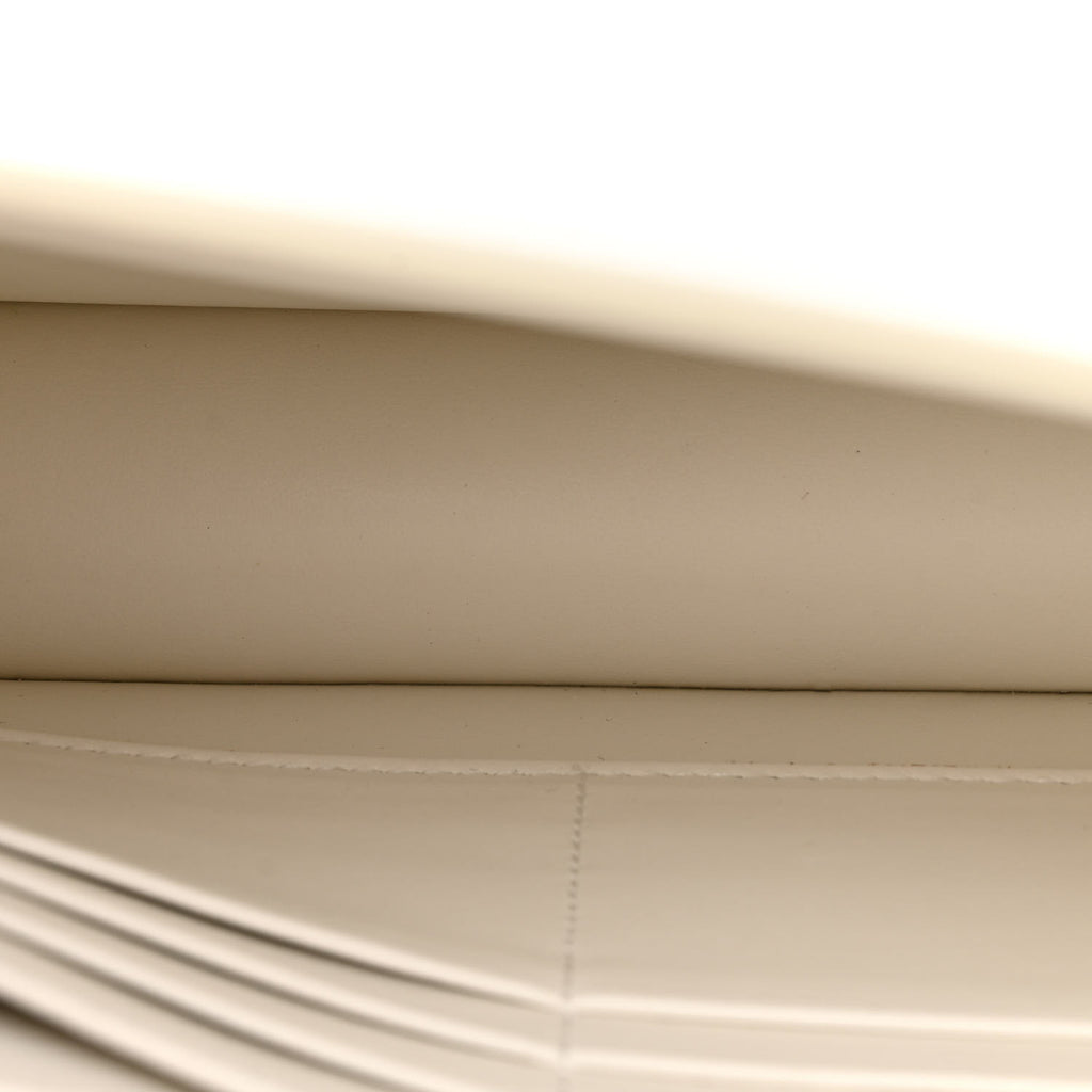 New Celine Shiny Calfskin Triomphe Margo Wallet on Chain White