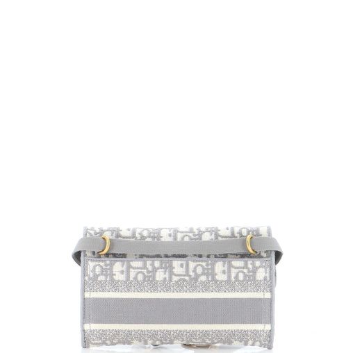Christian Dior Saddle Slim Belt Pouch Logo Embroidered Oblique Canvas