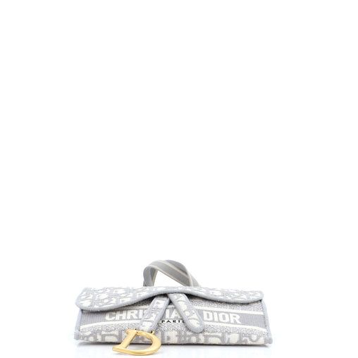Christian Dior Saddle Slim Belt Pouch Logo Embroidered Oblique Canvas