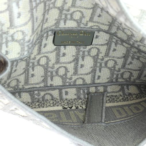 Christian Dior Saddle Slim Belt Pouch Logo Embroidered Oblique Canvas