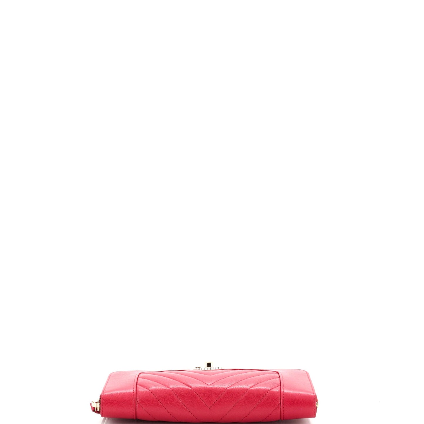 Chanel Mademoiselle Vintage Zip Around Wallet Quilted Sheepskin Long