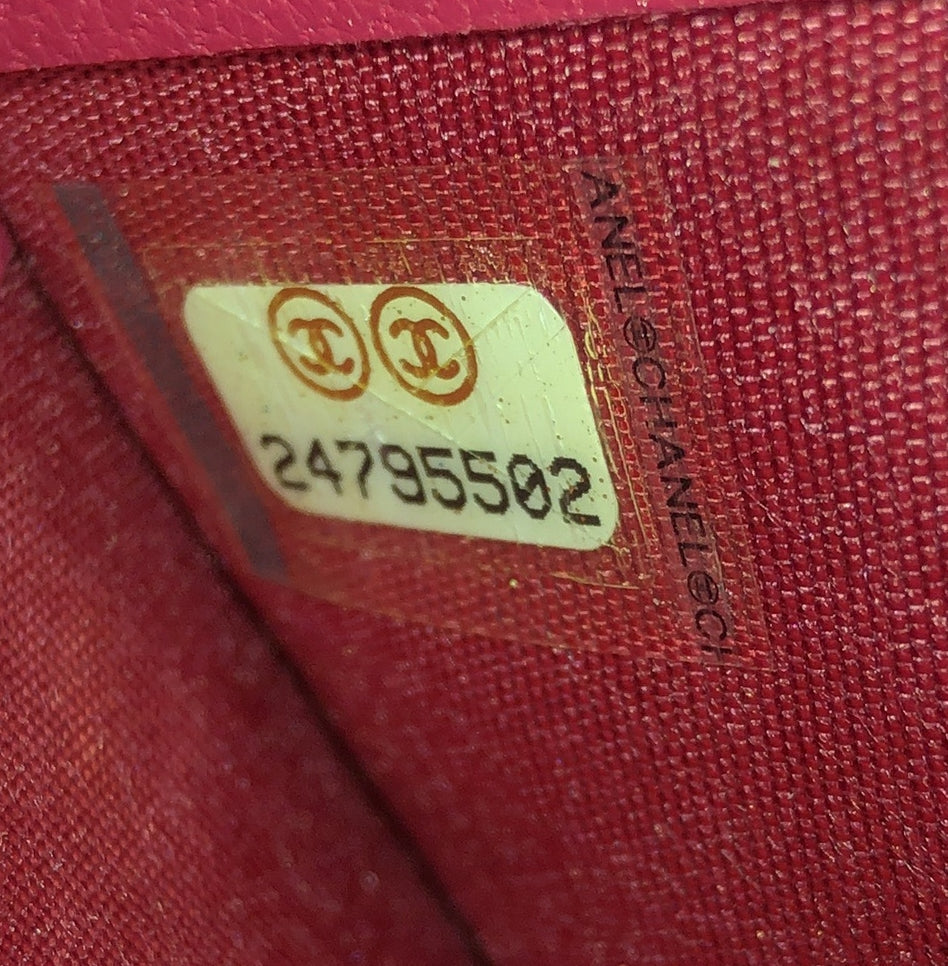 Chanel Mademoiselle Vintage Zip Around Wallet Quilted Sheepskin Long