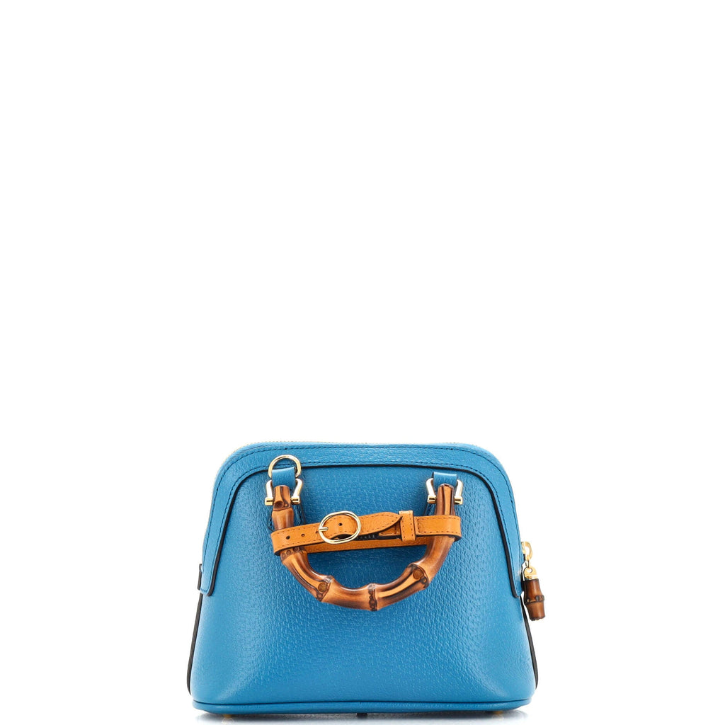 Gucci Diana NM Bamboo Dome Top Handle Bag Leather Mini